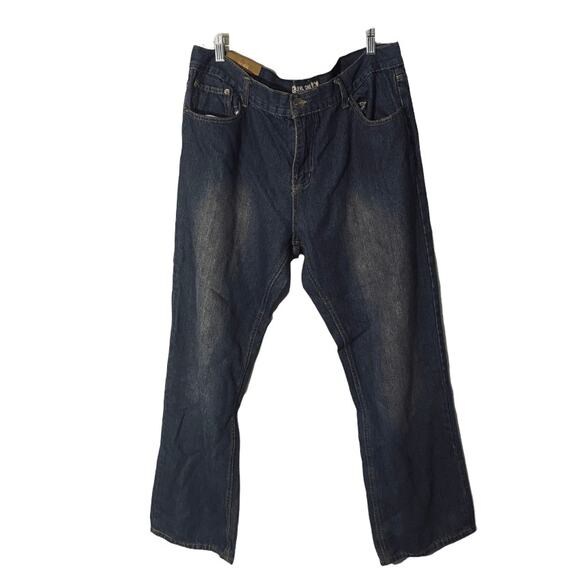 Level One Dark Blue Faded Straight Leg Relaxed Casual Denim Jeans Men Sz 40x32 - Picture 1 of 10